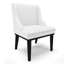 Cadeira de Jantar Liz Corino Branco Base Fixa Madeira Preto - D'Rossi