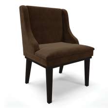 Cadeira de Jantar Liz Suede Marrom Base Fixa Madeira Preto - D'Rossi