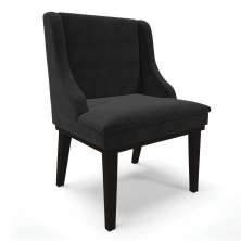 Cadeira de Jantar Liz Suede Preto Base Fixa Madeira Preto - D'Rossi