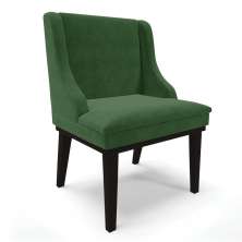 Cadeira de Jantar Liz Suede Verde Base Fixa Madeira Preto - D'Rossi