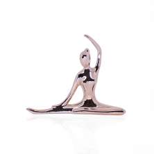 Enfeite Decorativo Bailarina em Cerâmica Cobre 13x16x3,5cm - D'Rossi