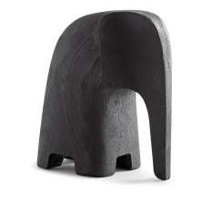 Escultura Decorativa "Elefante" em Poliresina Preto 18,5x8,5 cm - D'Rossi