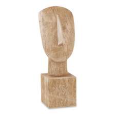 Escultura Decorativa "Face" em Poliresina Madeira 32x11,5 cm - D'Rossi