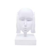 Escultura Decorativa Máscara Rosto Surdo Branco em Cerâmica 25x15x14 cm - D'rossi