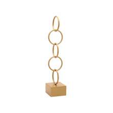 Escultura Decorativa em Metal Círculos Dourada 61x13 cm - D'Rossi