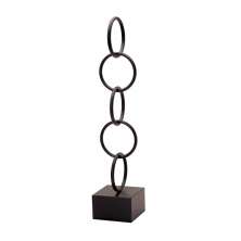 Escultura Decorativa em Metal Círculos Preto 61x13 cm - D'Rossi