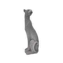 Escultura Decorativo Pantera em Poliresina Cinza 52x19x17 cm - D'Rossi