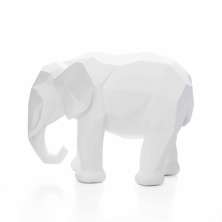 Escultura Elefante em Poliresina Branco 21x26 cm - D'Rossi