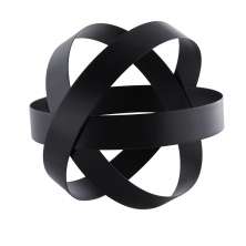 Escultura de Esfera Decorativa Preto em Metal 13 cm - D'Rossi