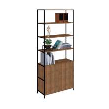 Estante Multiuso Steel Quadra 02 Portas Estilo Industrial Vermont e Preto - D'Rossi