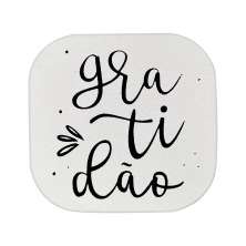 Gancho Suporte Decorativo de Madeira Gratidão Branco 6x6x5 cm - D'Rossi