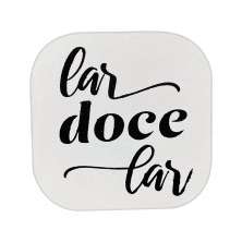 Gancho Suporte Decorativo de Madeira Lar Doce Lar Branco 6x6x5 cm - D'Rossi