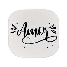Gancho Suporte Decorativo de madeira Amor Branco 6x6x5 cm - D'Rossi