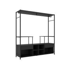 Guarda Roupa Casal Closet Barcelona 02 Gavetas Preto - D'Rossi
