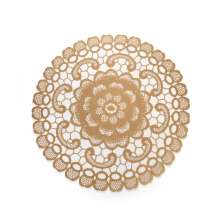 Jogo Americano Redondo de Plástico Flor Dourado 38 cm - D'Rossi