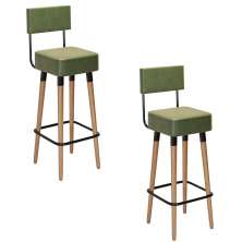 Kit 02 Banquetas Alta Barcelona Corano Verde Pés Palito - D'Rossi