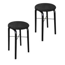 Kit 02 Banquetas Baixa Manu Suede Preto D'Rossi