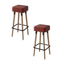 Kit 02 Banquetas Quadradas Milão Corano Telha - D'Rossi