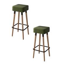 Kit 02 Banquetas Quadradas Milão Corano Verde - D'Rossi