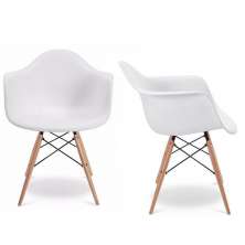 Kit 02 Cadeiras Melbourne Eiffel Charles Eames Base Madeira - Branca - D'Rossi