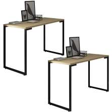 Kit 02 Mesas Para Computador Escrivaninha Porto Natura 120 cm - D'Rossi
