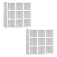 Kit 02 Nicho Porta Toalhas 9 Lugares Organizador 40x40 cm - AJL Móveis