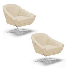 Kit 02 Poltronas Giratória Giovana Veludo Luxo Base Cromada - D'Rossi