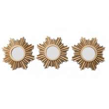 Kit 03 Espelhos Decorativo Moldura Creme - D'Rossi