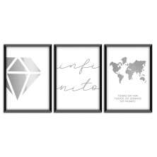 Kit 03 Quadros Decorativos "Infinito" 43X33X1CM - D'Rossi