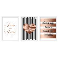 Kit 03 Quadros Decorativos "Todo Amor" 43X33X1CM - D'Rossi