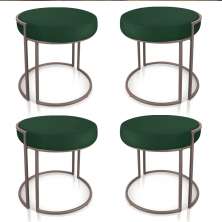 Kit 04 Puffs Love Suede Verde Base Industrial Cobre - D'Rossi