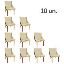 Kit 10 Cadeiras de Jantar Liz Corino Pés Palito Castanho D'Rossi