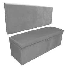 Kit Calçadeira e Painel Clean 100 cm Suede Grafite D'Rossi