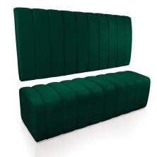 Kit Calçadeira e Painel Olivia Queen 160 cm Veludo Verde Esmeralda - D'Rossi