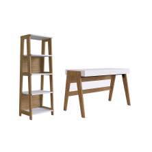 Kit Estante e Escrivaninha Trend Hanover e Off White - D'Rossi