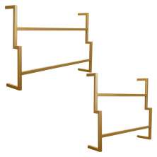 Kit Porta Toalha Industrial Metálico Dourado - D'Rossi