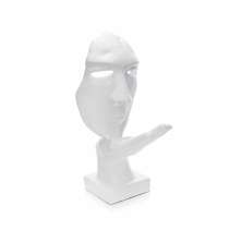 Máscara Sopro Decorativa Branco em Cerâmica 35x16x20 cm - D'Rossi