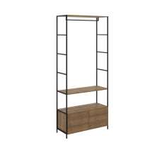 Módulo Para Guarda Roupa Steel Quadra com 02 Gavetas Estilo Industrial Vermont e Preto - D'Rossi