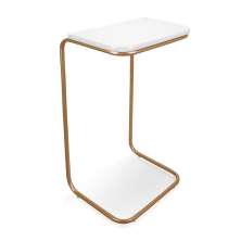 Mesa Lateral Tampo Multiuso Para Sofá Base  Dourado - D'Rossi