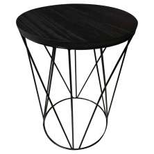 Mesa de Apoio Lateral em Metal Estilo Industrial - D'Rossi