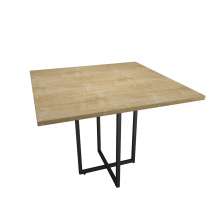 Mesa de Jantar 04 Lugares Jade 90 cm Natural Base Metálica Industrial Preto - D'Rossi