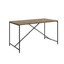 Mesa de Jantar Steel Quadra 04 Lugares Estilo Industrial Vermont e Preto 136 cm - D'Rossi