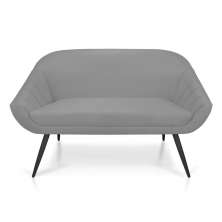 Namoradeira 02 Lugares Giovana Suede Cinza Pés Palito de Ferro - D'Rossi