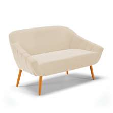 Namoradeira 02 Lugares Giovana Suede Pés Palito Castanho - D'Rossi