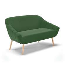 Namoradeira 02 Lugares Giovana Suede Verde Pés Palito Natural - D'Rossi