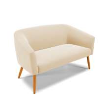 Namoradeira 02 Lugares Stella Suede Pés Palito Castanho - D'Rossi