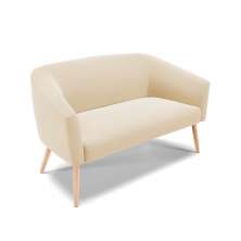 Namoradeira 02 Lugares Stella Suede Pés Palito Natural - D'Rossi