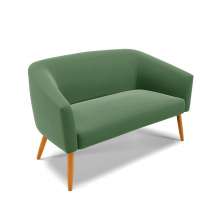 Namoradeira 02 Lugares Stella Suede Verde Pés Palito Castanho D'Rossi
