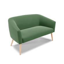 Namoradeira 02 Lugares Stella Suede Verde Pés Palito Natural - D'Rossi