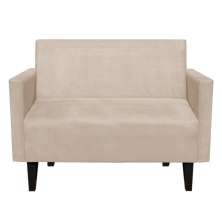 Namoradeira Jade 02 Lugares Suede Bege Pés Chanfrado Tabaco - D'Rossi